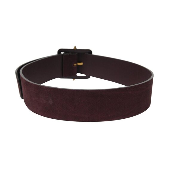 Gucci Womens Wide Belt Size 75 | 30 Purple Leather Gold Hardware Stud Buckle - Picture 7 of 15